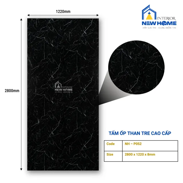 Tấm ốp than tre màng PET bóng P052